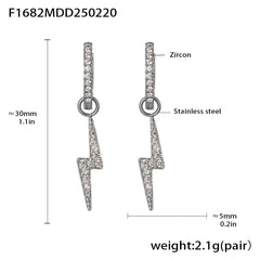 Cubic Zirconia Geometric Drop Earrings