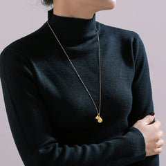 Double Teardrop Long Pendant Necklace