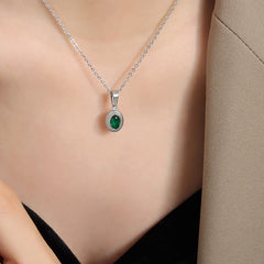 Faceted Red or Green Stone Necklace or Ring