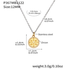 Round Cubic Zirconia Coin Pendant Necklace