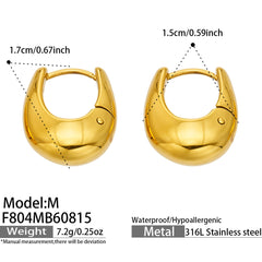 Polished U-Shaped 316L Stainless Steel Earrings