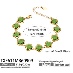 Color Glass Four-Petal Flower Jewelry