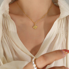 Pleated Fan Pendant Necklace