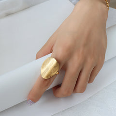 Brushed Sculptural Open Statement Ring