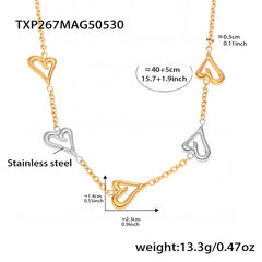 18K Gold-Plated Open Heart Necklace or Bracelet