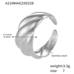 18K Gold-Plated Sculptural Ridge Open Ring