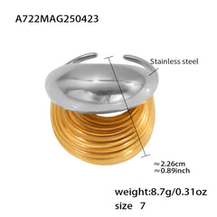 Textured Ribbed Open Ring