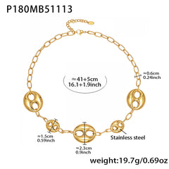 18K Gold-Plated Oval Link Necklace