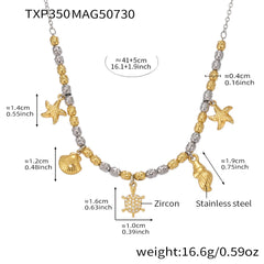Cubic Zirconia Ladybug and Floral Charm Jewelry