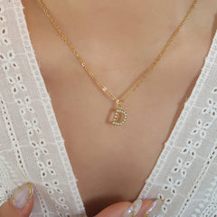 Sparkling Initial Pendant Necklace