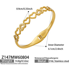 Cubic Zirconia Openwork Bangle Bracelets