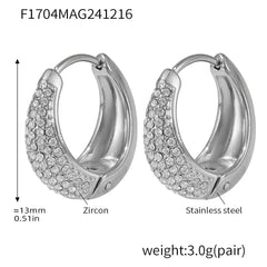 18K Gold-Plated Color Cubic Zirconia Rounded Hoops