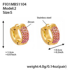 18K Gold-Plated Color Cubic Zirconia Hoop Earrings