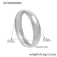 Polished Wide Stainless Steel Bangle Bracelet