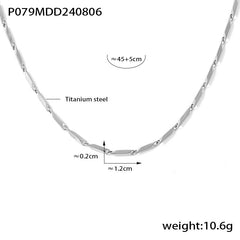 Geometric Link Stainless Steel Necklace & Bracelet