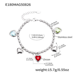 Bell, Ocean or Heart Charm Bracelet
