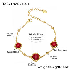 18K Gold-Plated Faceted Glass Accent Jewelry