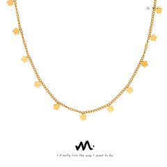 18K Gold-Plated Petite Flower Station Necklace