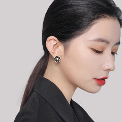 Nicolette Vintage-Inspired Pearl Camellia Stud Earrings