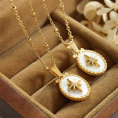Starburst Oval Pendant Necklace and Earrings