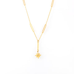 Gold-Tone Open Link Starburst Necklace