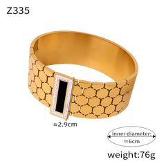 Gold-Tone Geometric Inlay Jewelry
