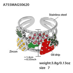 Cubic Zirconia Ladybug, Strawberry or Snake Ring