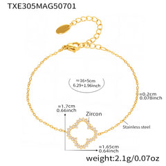 18K Gold-Plated Clover Necklace, Bracelet or Separate Chain