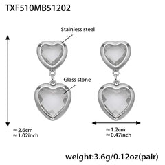 18K Gold-Plated Faceted Glass Heart Jewelry