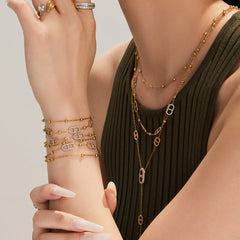 Cubic Zirconia Oval-Link Necklace & Bracelet