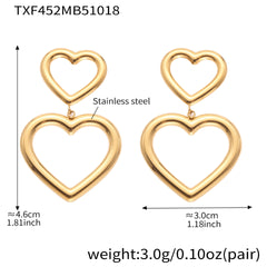 18K Gold-Plated Open Heart Link Jewelry