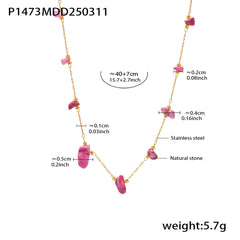 Colorful Natural Stone Chip Necklace