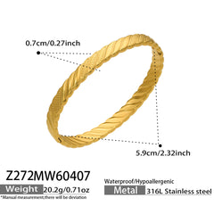 18K Gold-Plated Textured Slim Bangle Designs