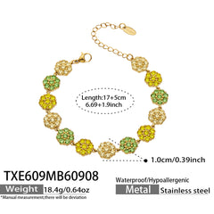 Color Cubic Zirconia Flower Station Jewelry