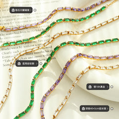Colored Cubic Zirconia Necklace or Bracelet