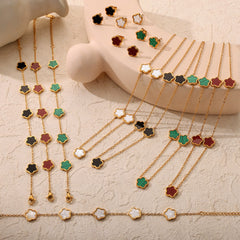 Color Four-Petal Flower Jewelry
