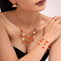 Garnet and Enamel Christmas Jewelry