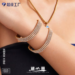 18K Gold-Plated Cubic Zirconia Bracelet or Clasp
