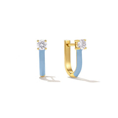 Daphne Dainty Enamel Crystal Hoop Earrings