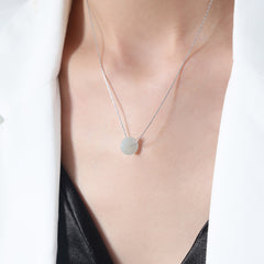 Natural Stone Round Pendant Necklace