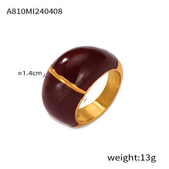 Color Enamel Rounded Statement Ring