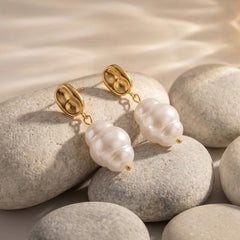 Irregular Pearl-Look Drop Earrings