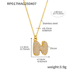 Cubic Zirconia Initial Pendant Necklace