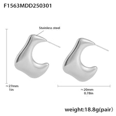 18K Gold-Plated & Silver-Tone Folded Hoop Earrings