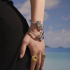Heart End Open Cuff Bracelet
