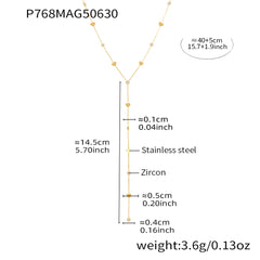 Cubic Zirconia Heart Y Necklace