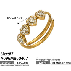 Colored Glass and Cubic Zirconia Ring Collection