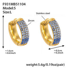 18K Gold-Plated Color Cubic Zirconia Hoop Earrings
