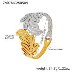 18K Gold-Plated Two-Tone Openwork Cuff Bracelets