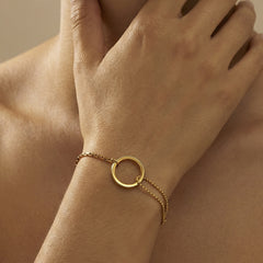 18K Gold-Plated Circle Link Bracelet